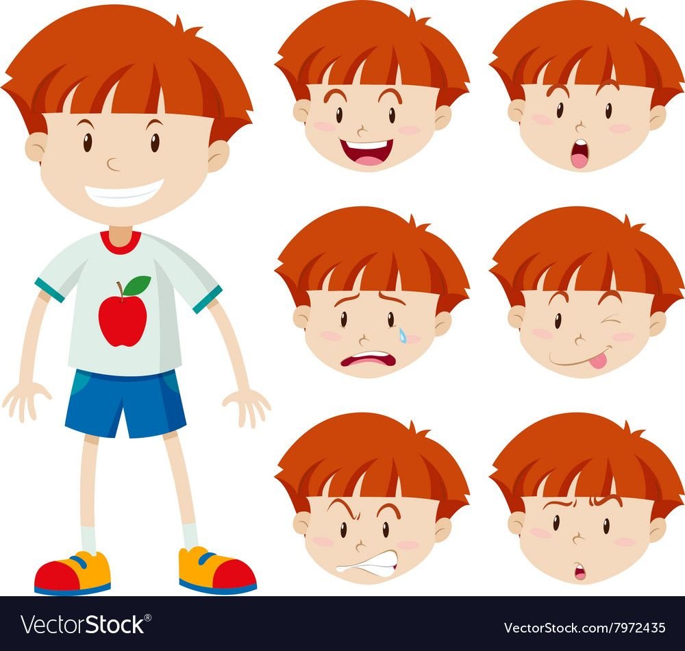 Мальчик с разными эмоциями