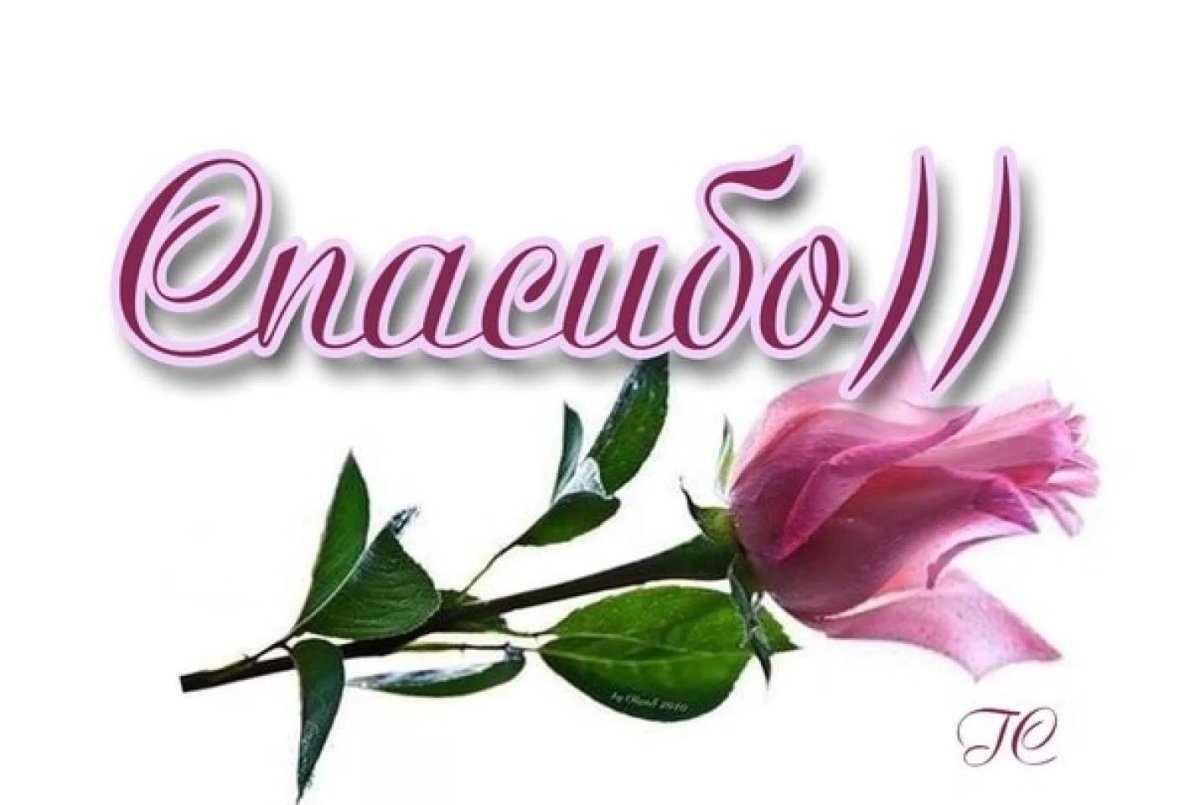 Красивая открыточка со словом спасибо