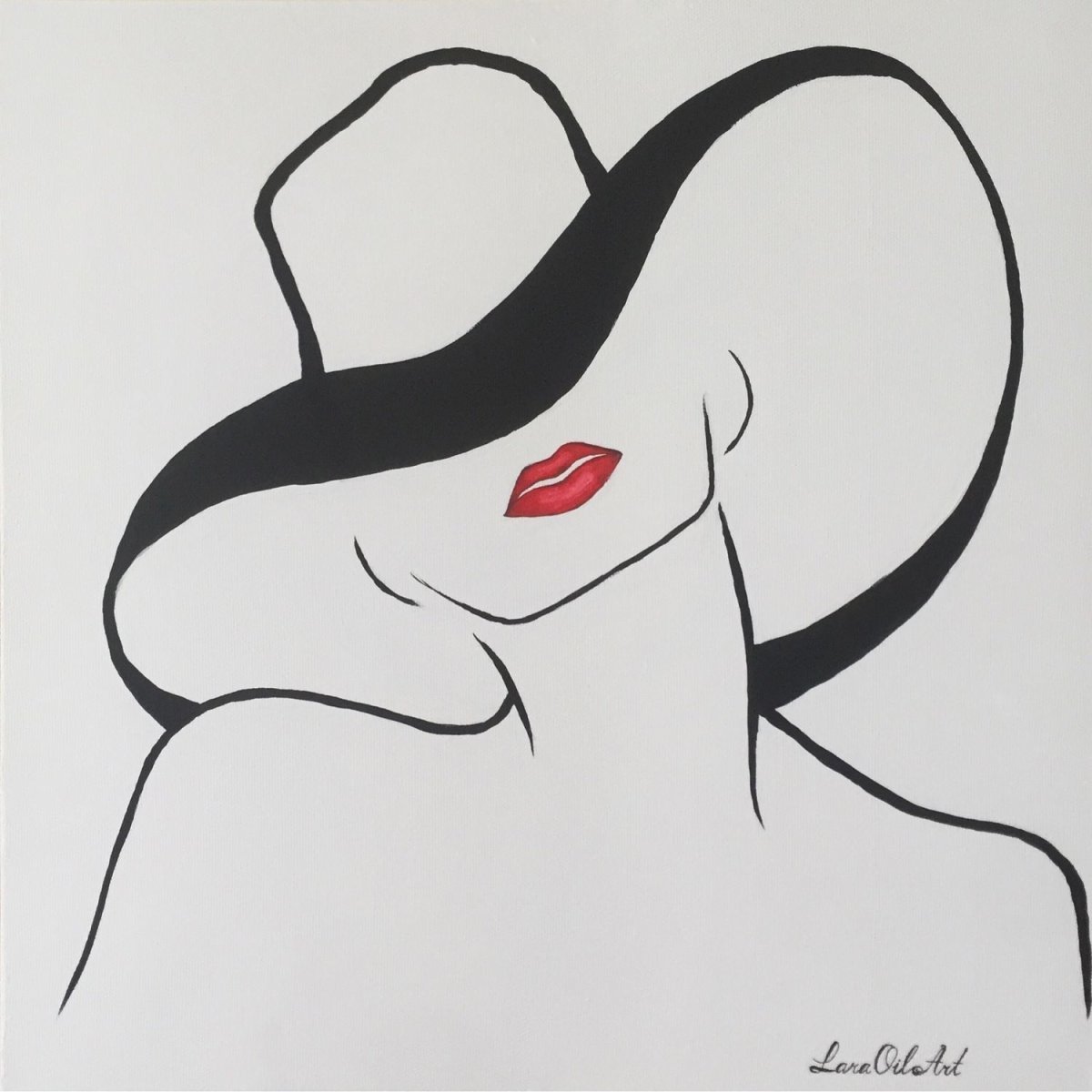 Женский силуэт в шляпе