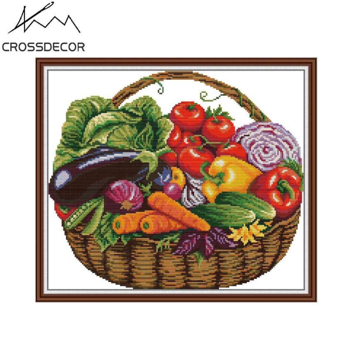 Корзина с овощами вектор