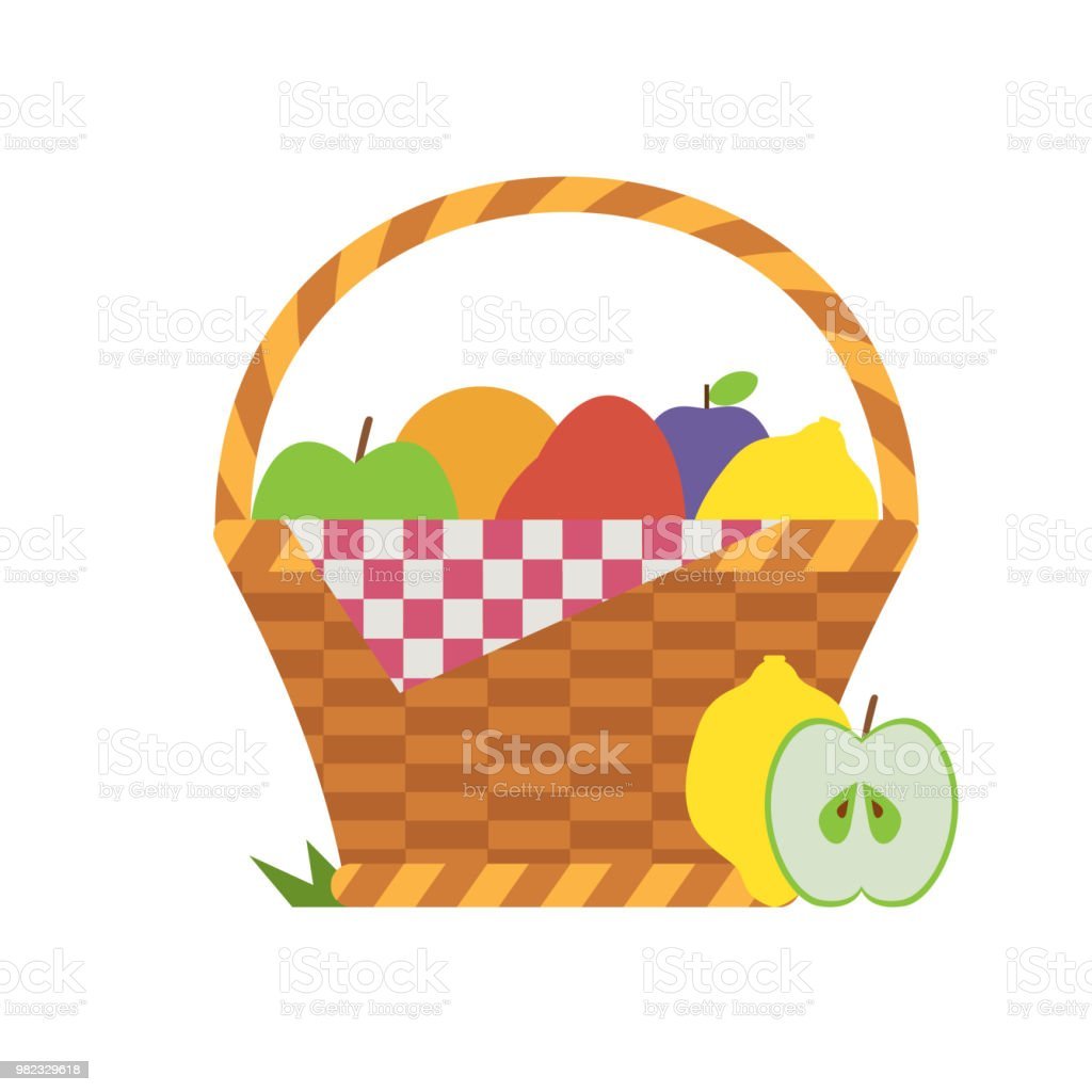 Корзина с овощами и фруктами