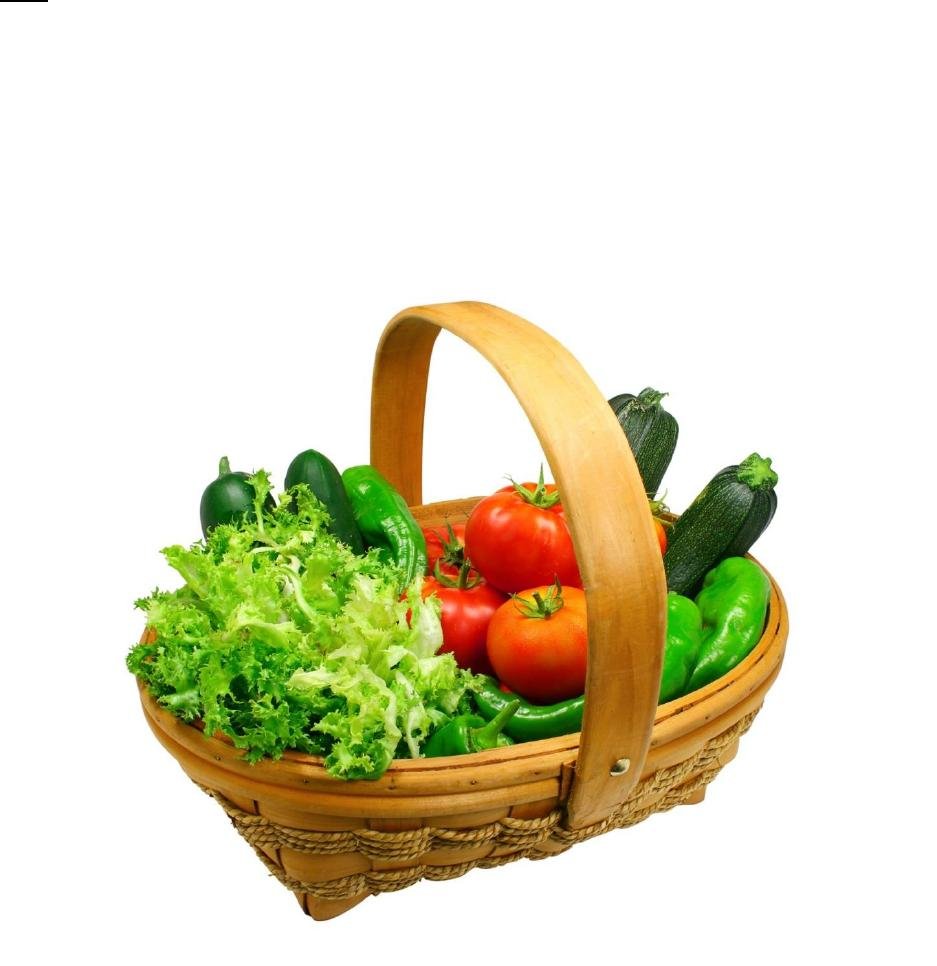 Корзины с овощами на рынке