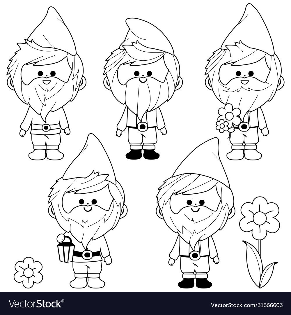 Гномик с елкой раскраска