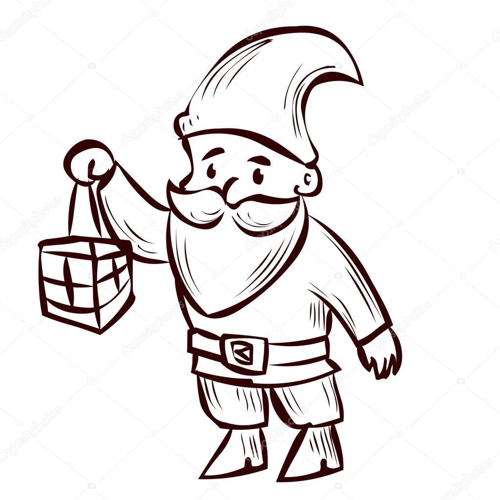 Гном Ворчун из Белоснежки раскраска