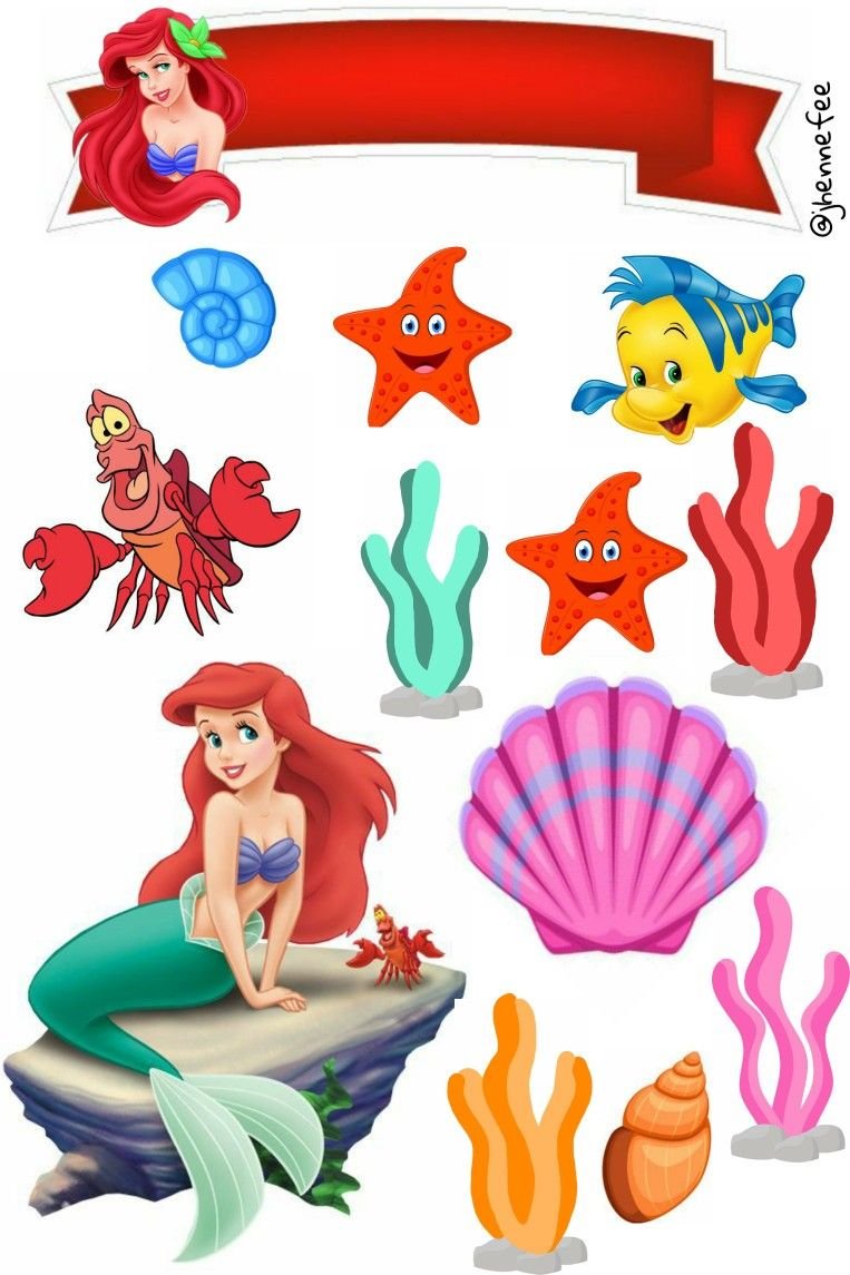 Русалочка Ариель на сахарной бумаге