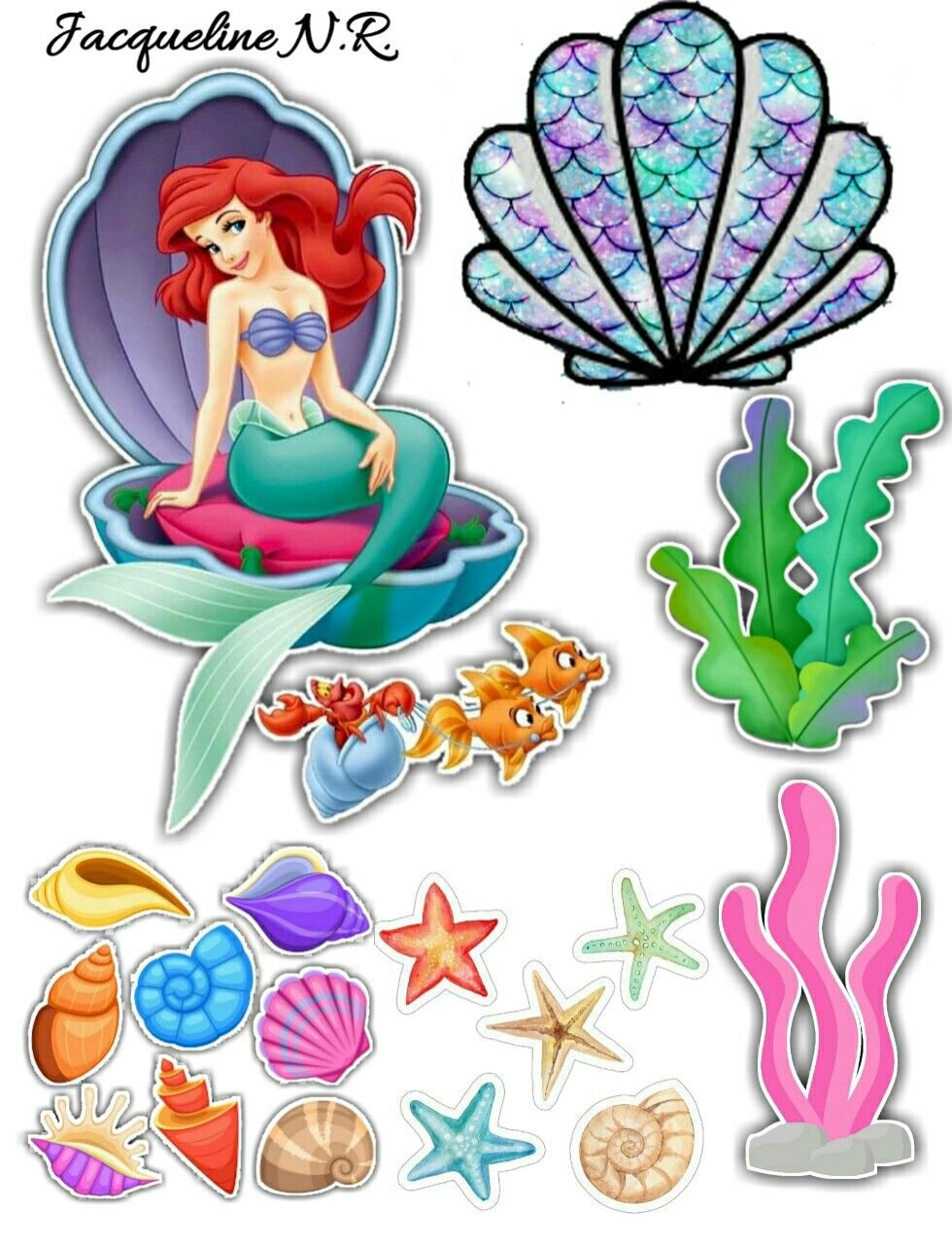 Русалочка Ариель на сахарной бумаге