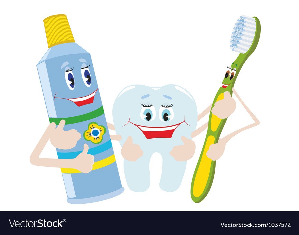 Мультяшная зубная щетка и паста