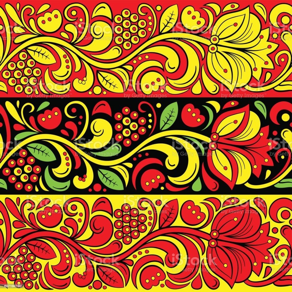 Узоры в русском стиле полосой