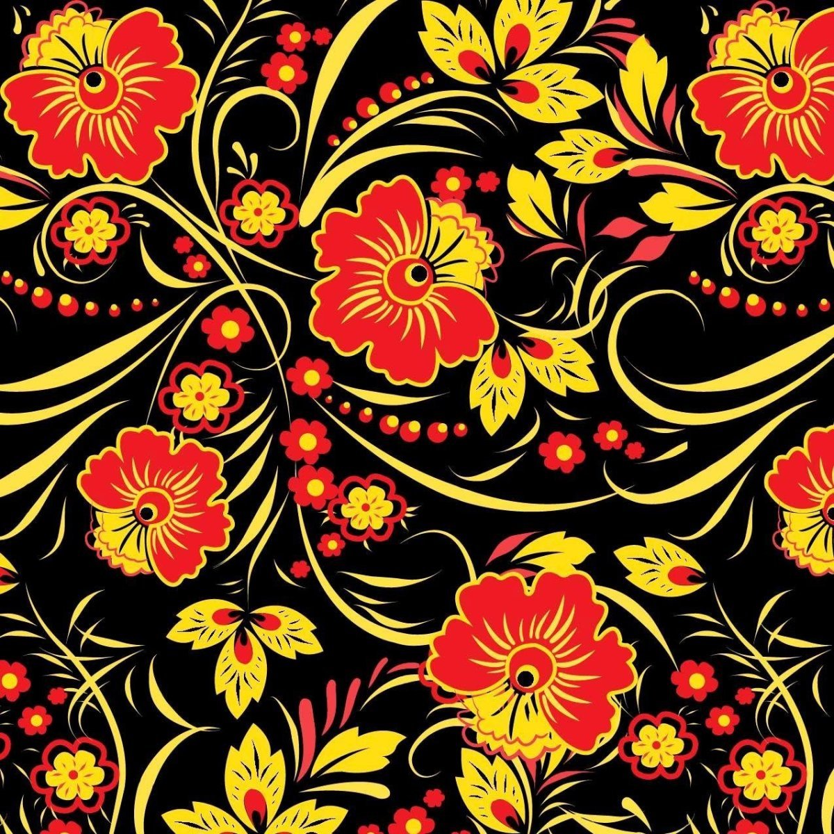 Паттерн Хохлома бесшовный