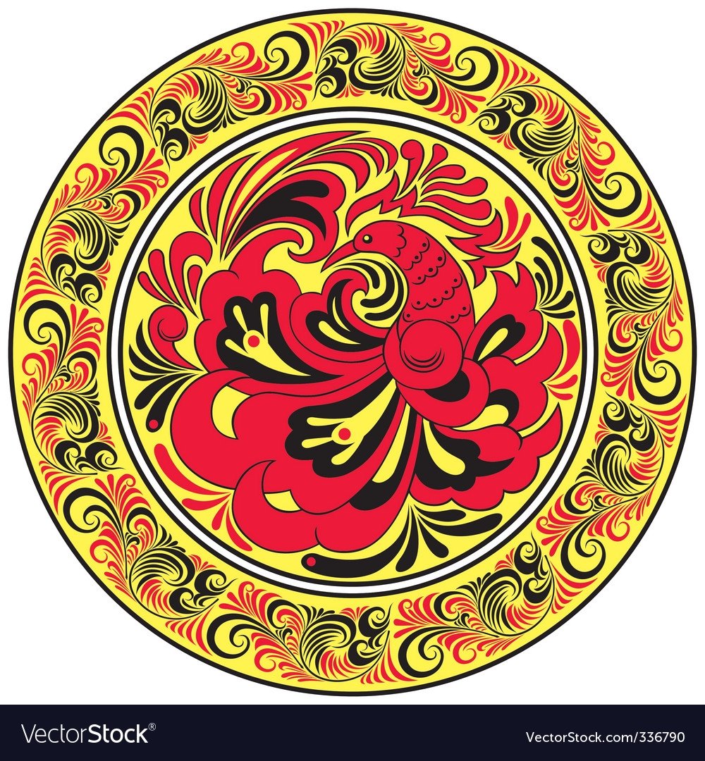 Хохлома орнамент в круге