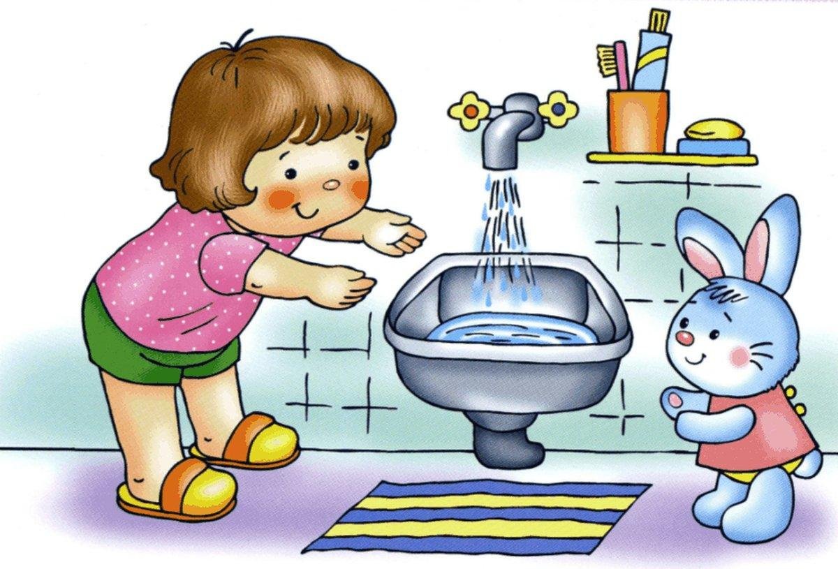 Руки под струей воды