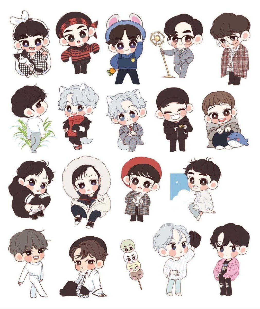 БТС Чиби наклейки