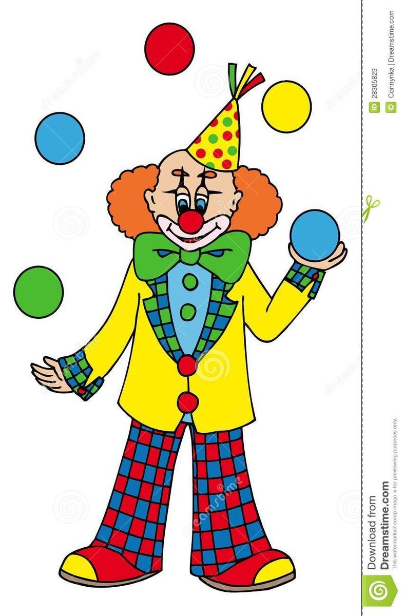 Клоун на прозрачном фоне для презентации