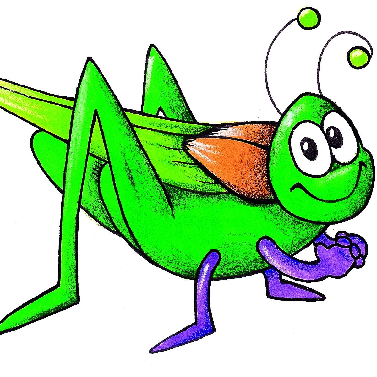 Зеленый кузнечик для детей