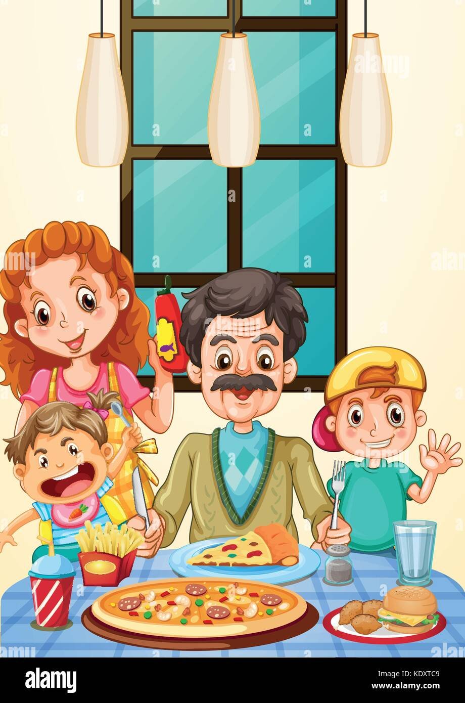 Семейный ужин рисунок