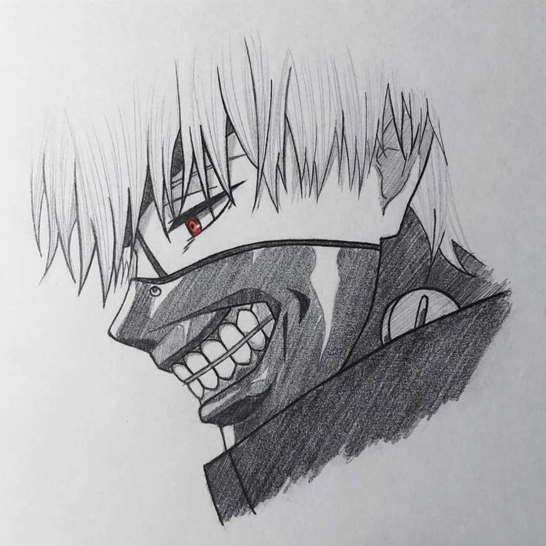 Канеки Кен арт для срисовки