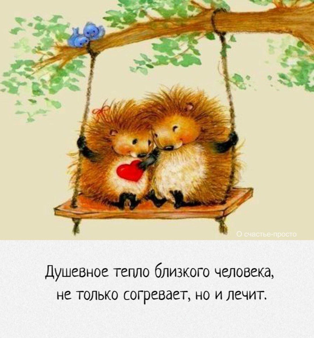 Ёжик обнимает медвежонка