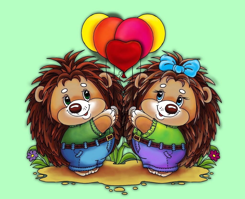 Два ежика дружат