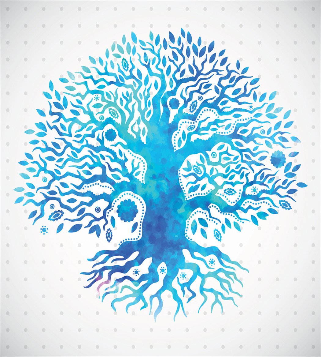 Дерево с корнями рисунок