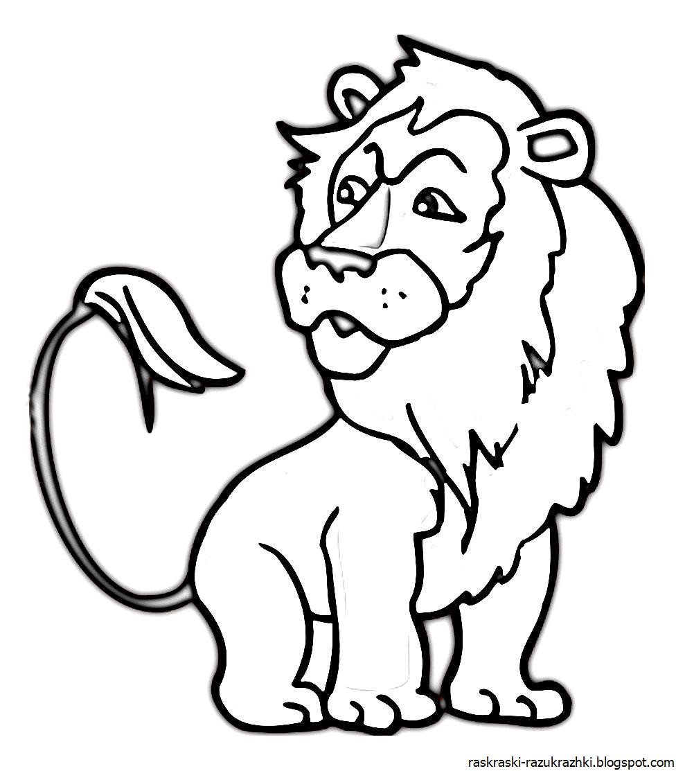 Аппликация шаблон для малышей Лев цвет