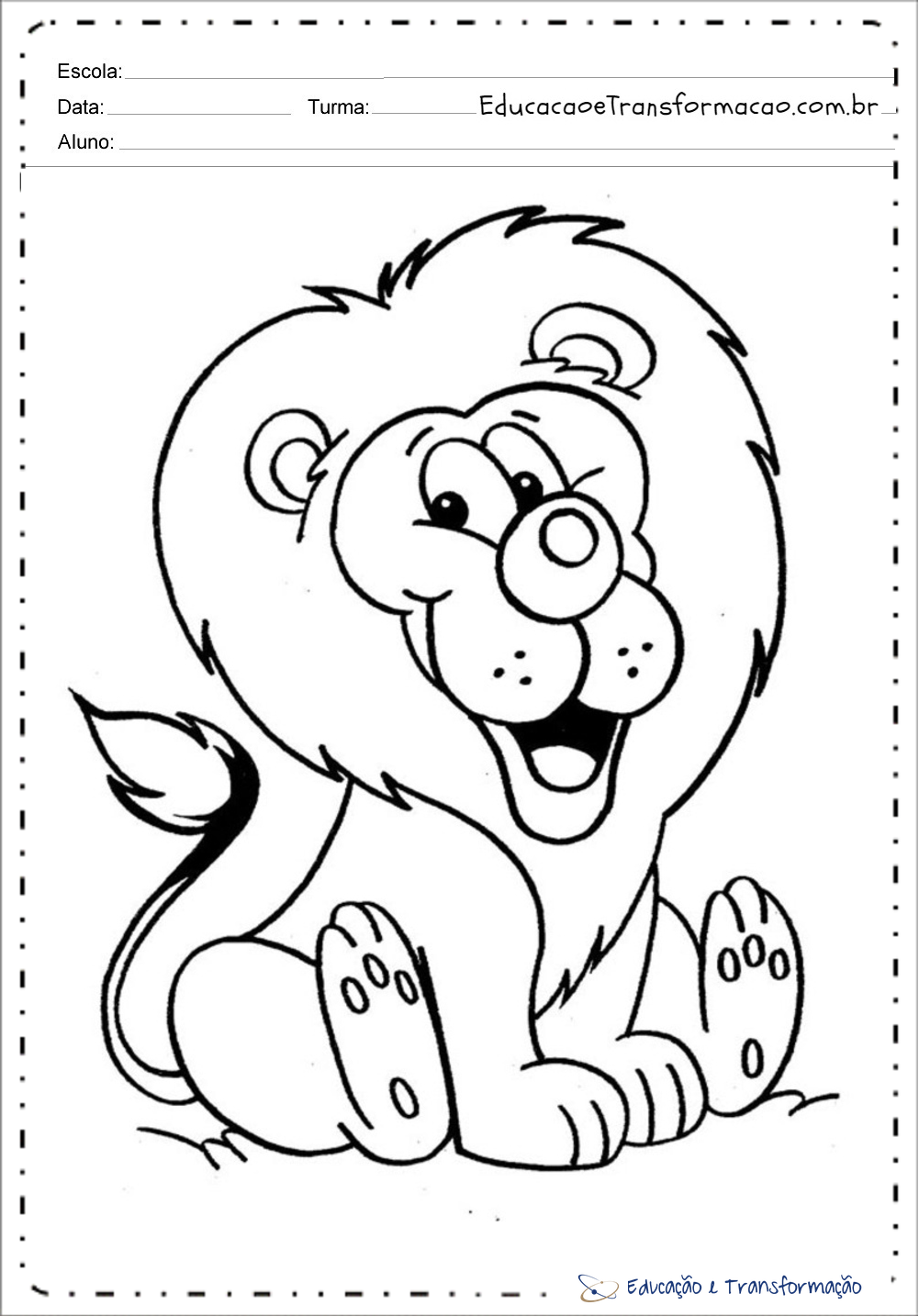 Трусливый Лев раскраска