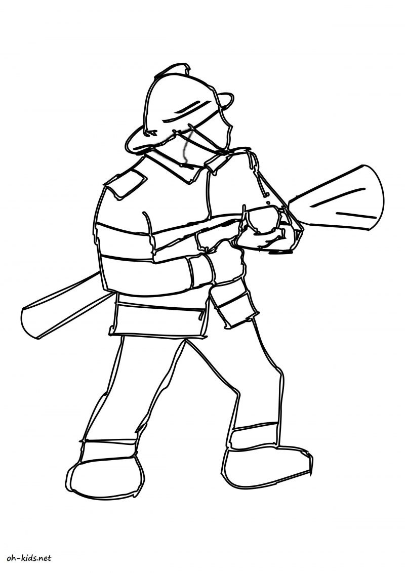 Пожарник раскраска