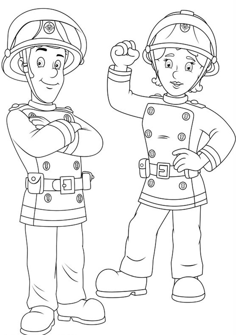Раскраска пожарный для детей