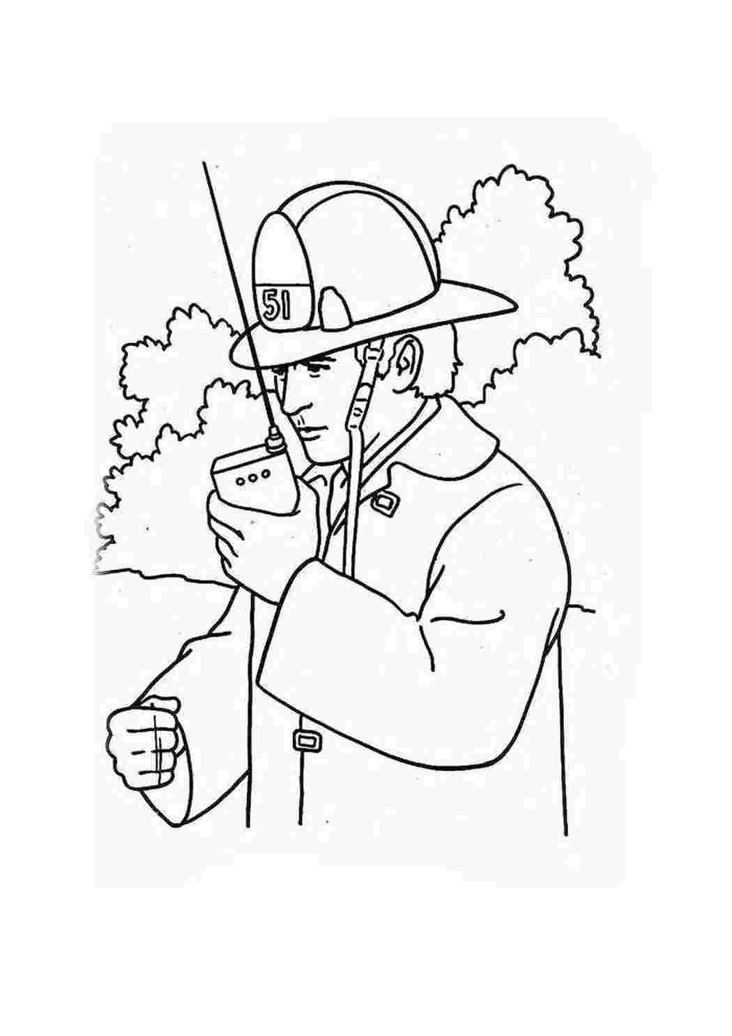 Силуэт пожарного с ребенком