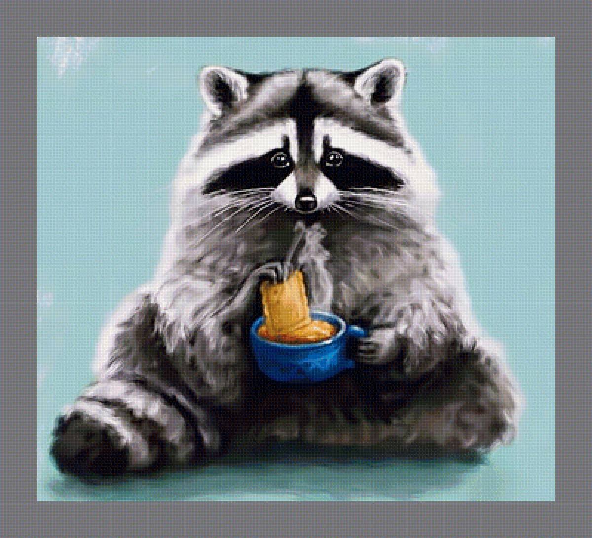 Енот с печеньем