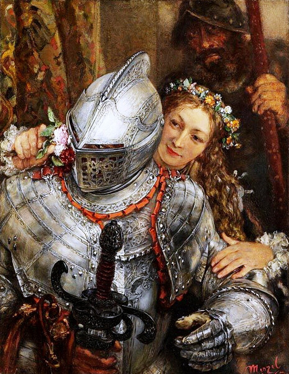 Adolf von Menzel (1815-1905) рыцарь и дама
