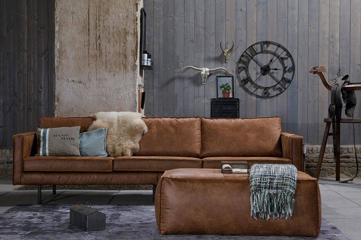 Кожаный диван в стиле лофт