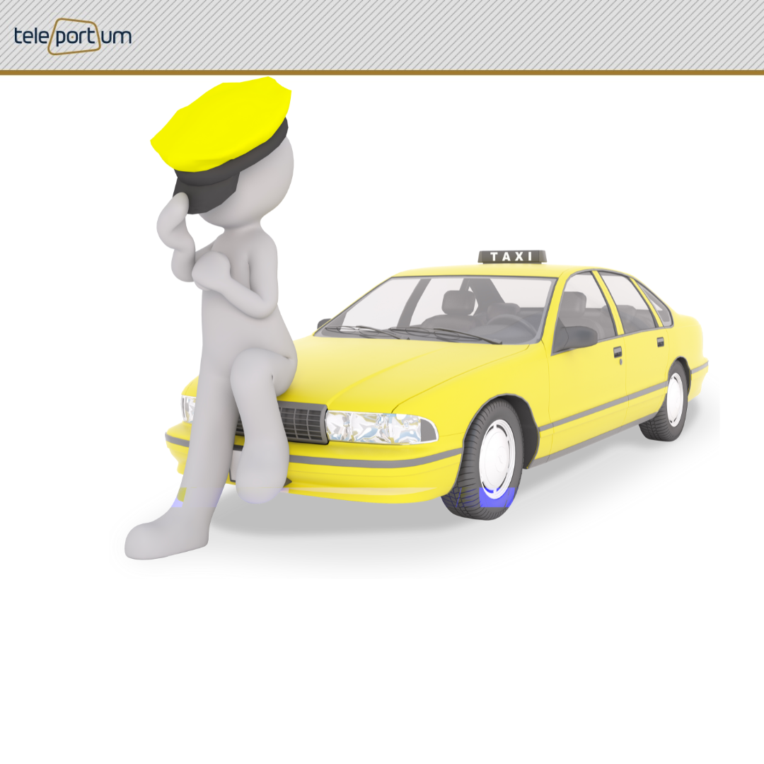Водитель такси на белом фоне
