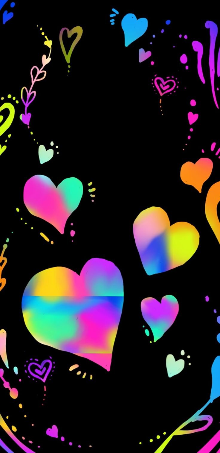 Красивые Неоновые сердечки