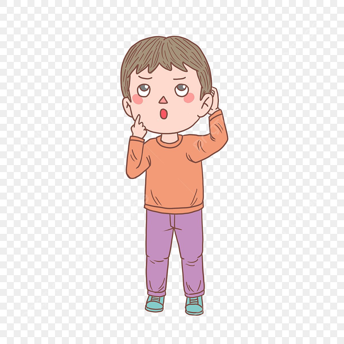 Удивленный мальчик мультяшный