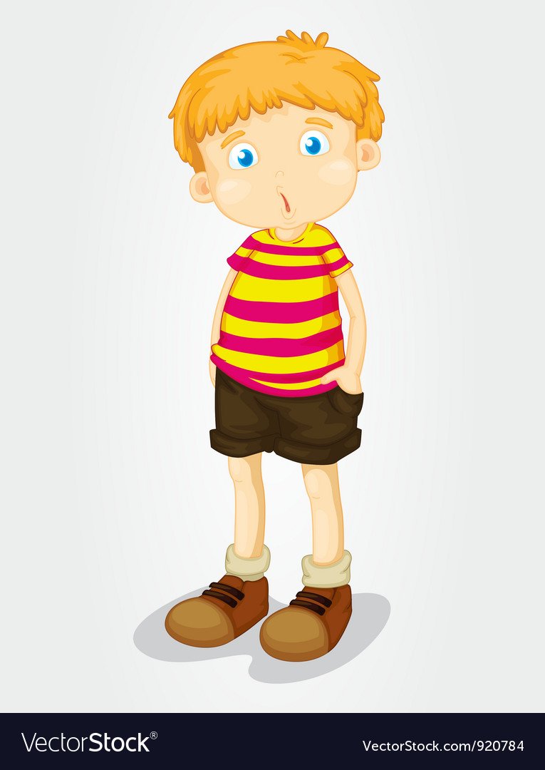 Нарисованный удивленный мальчик