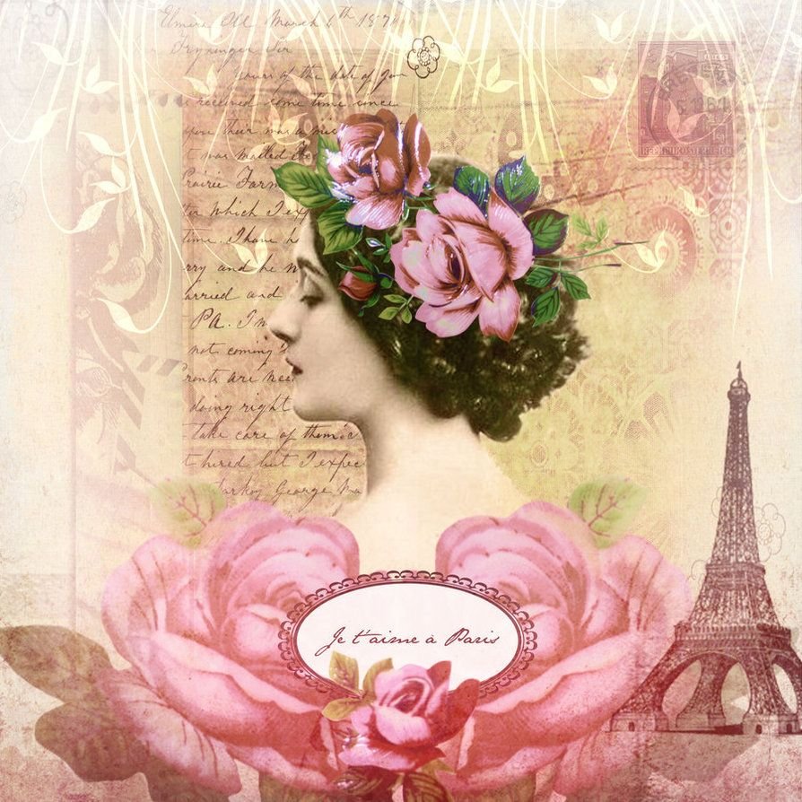 Винтажная открытка женщины