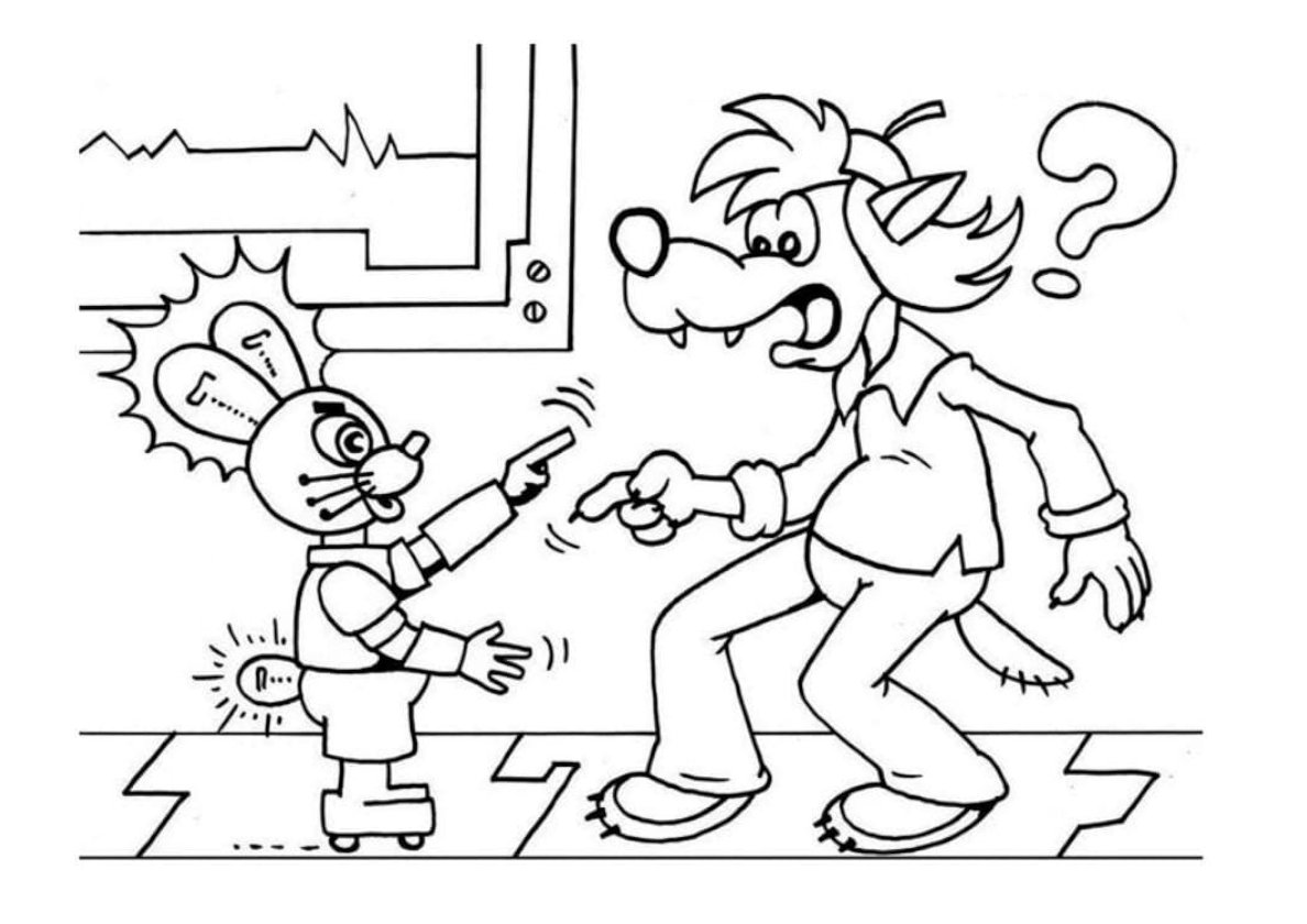 Волк ну погоди раскраска