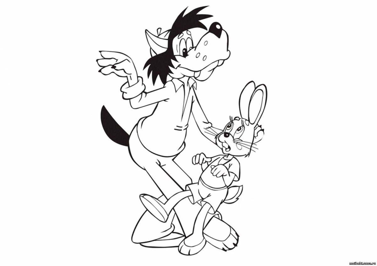 Волк и заяц ну погоди раскраска