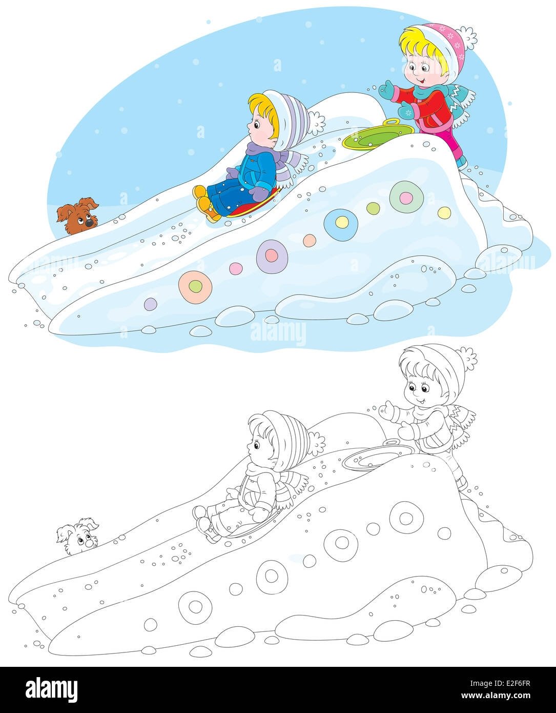 Ледяная горка для раскрашивания