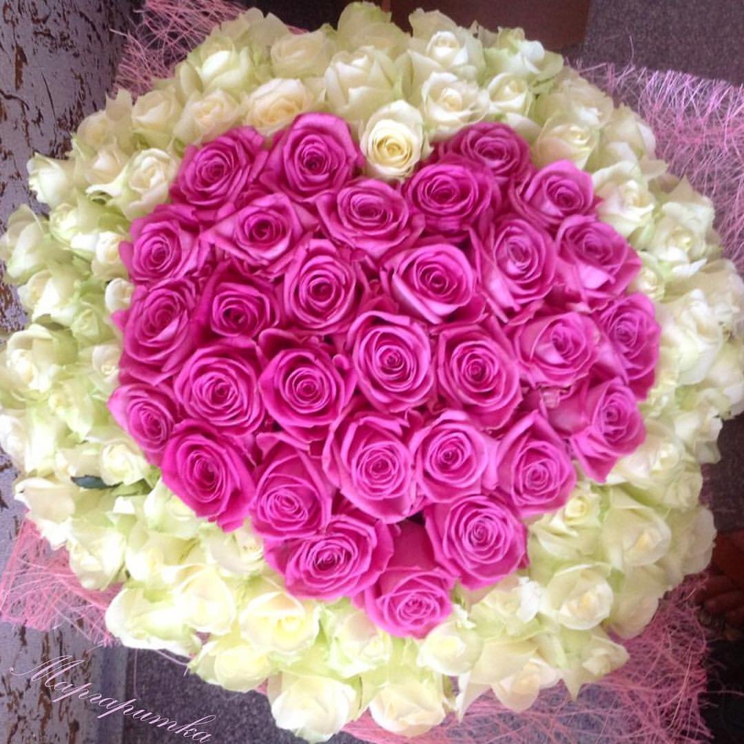 Цветы шикарные букеты в виде сердца