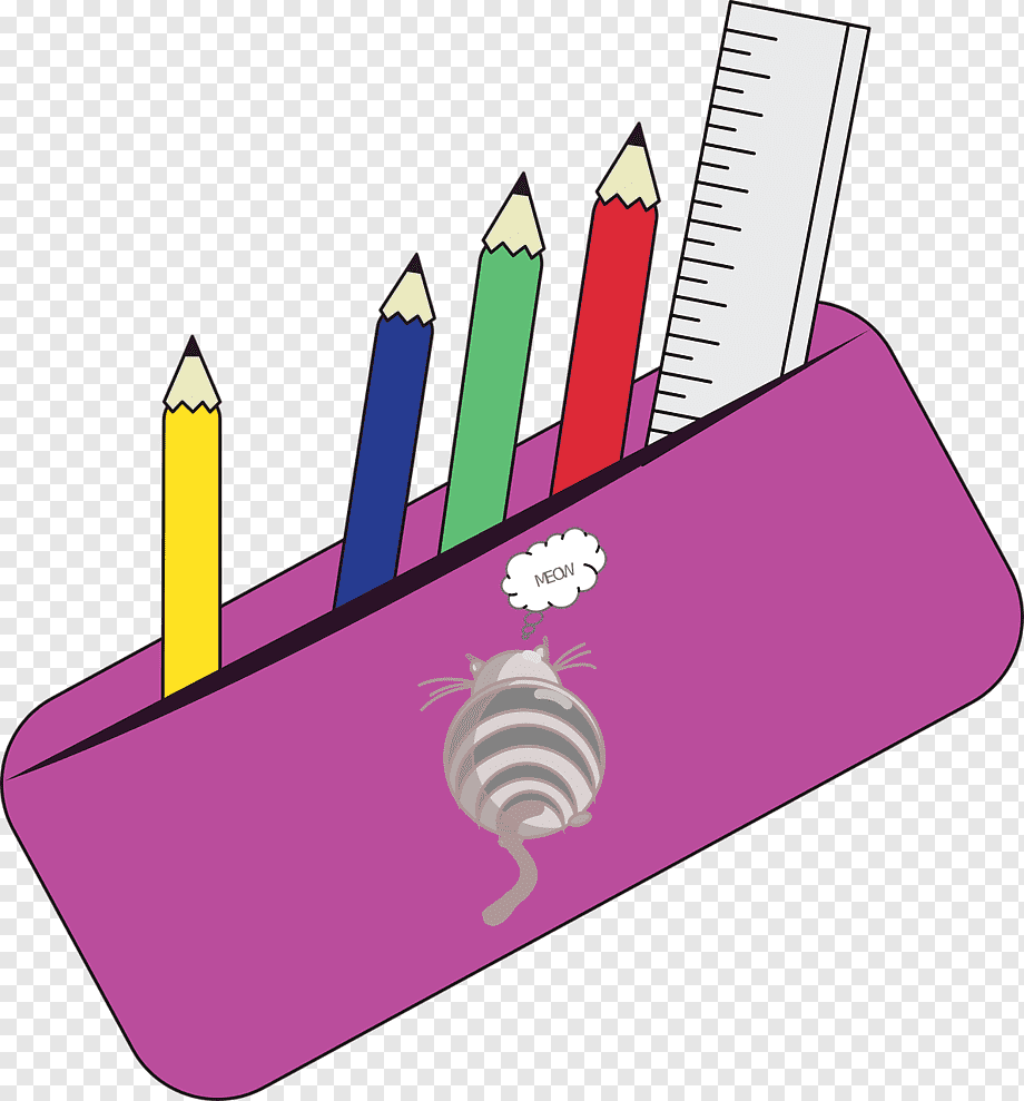 Пенал школьный на прозрачном фоне