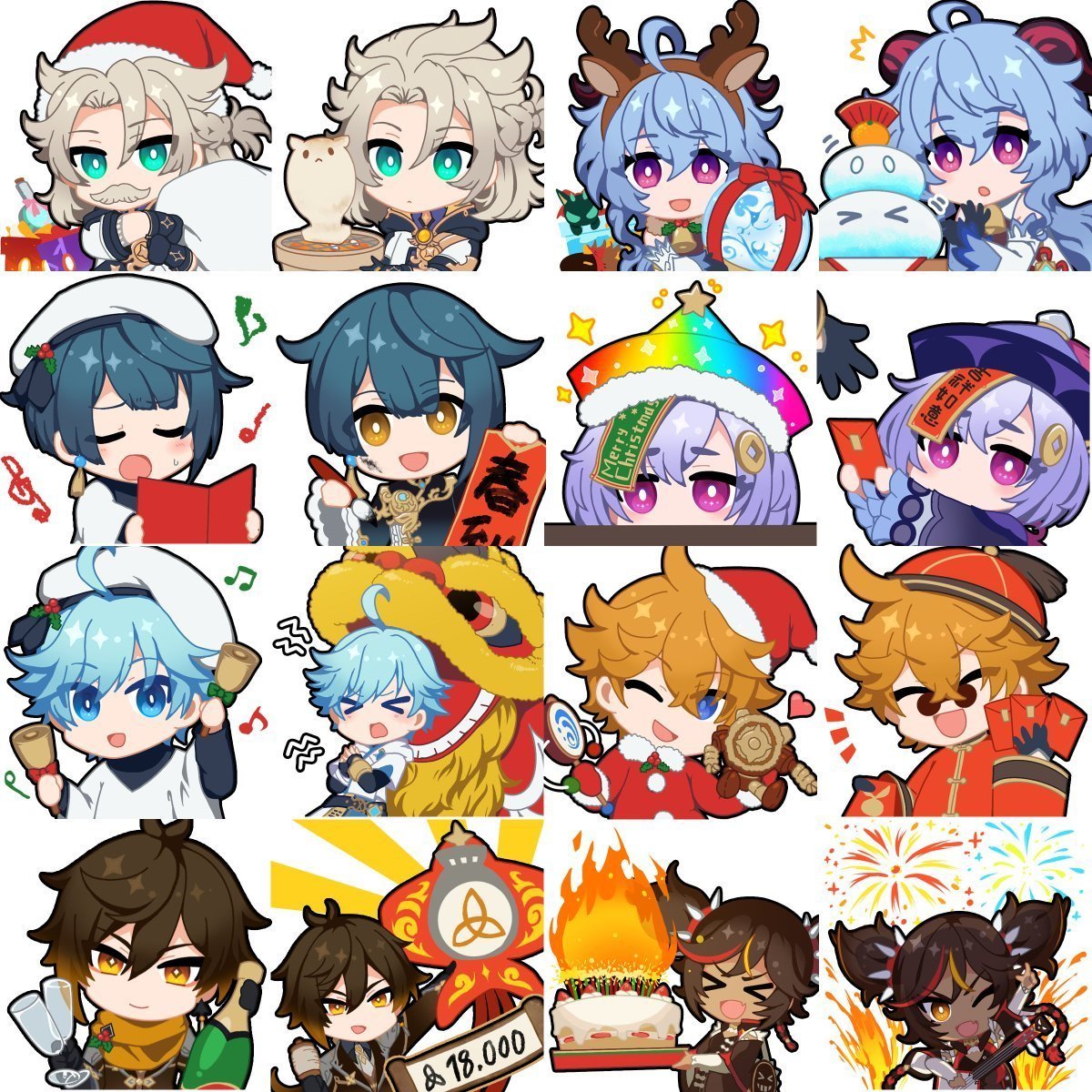 Чиби персонажи Геншин