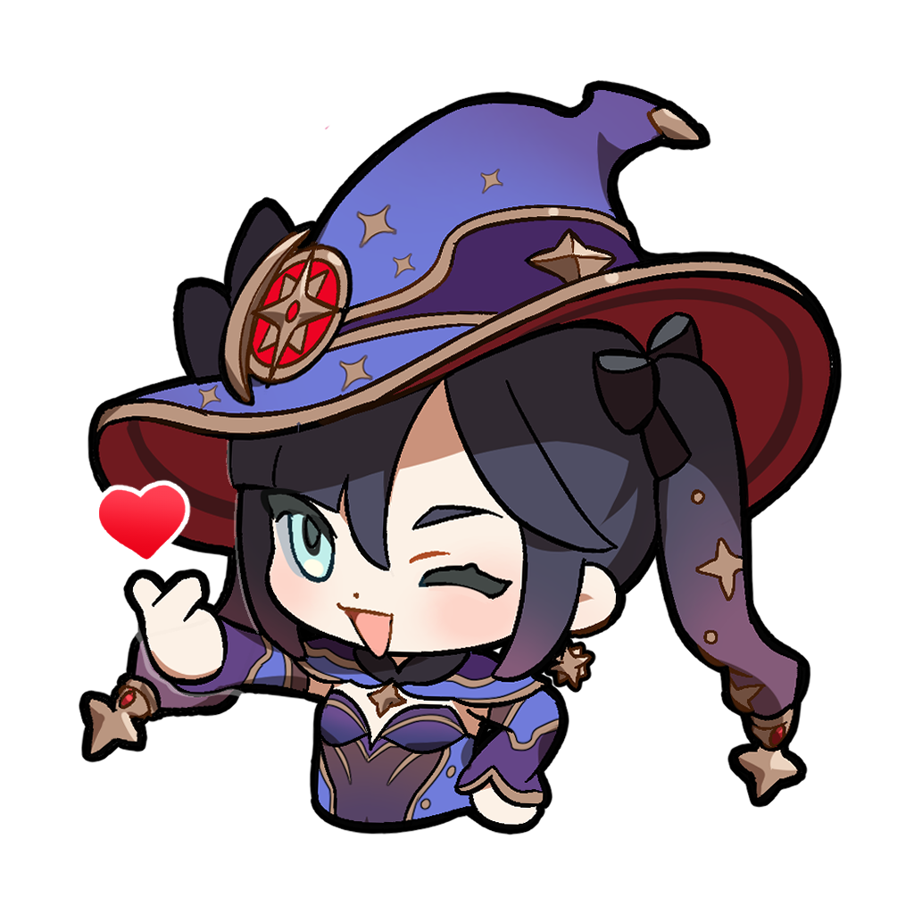 Стикеры Геншин Импакт Чиби Мона