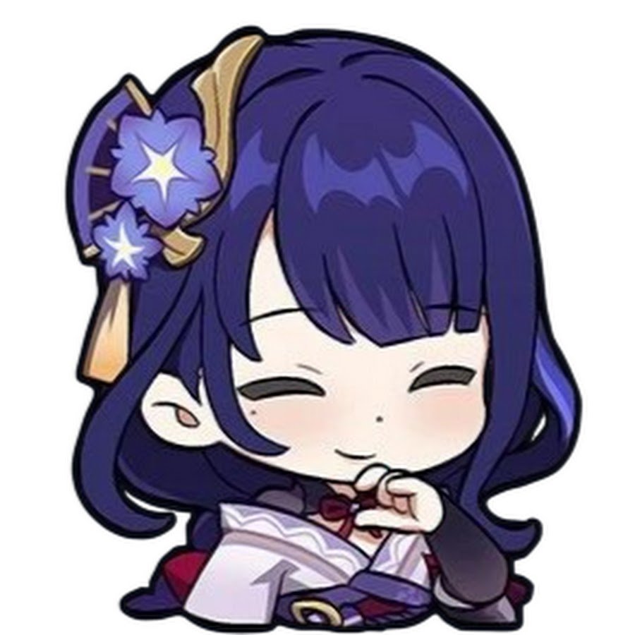 Чиби Райден Геншин Стикеры