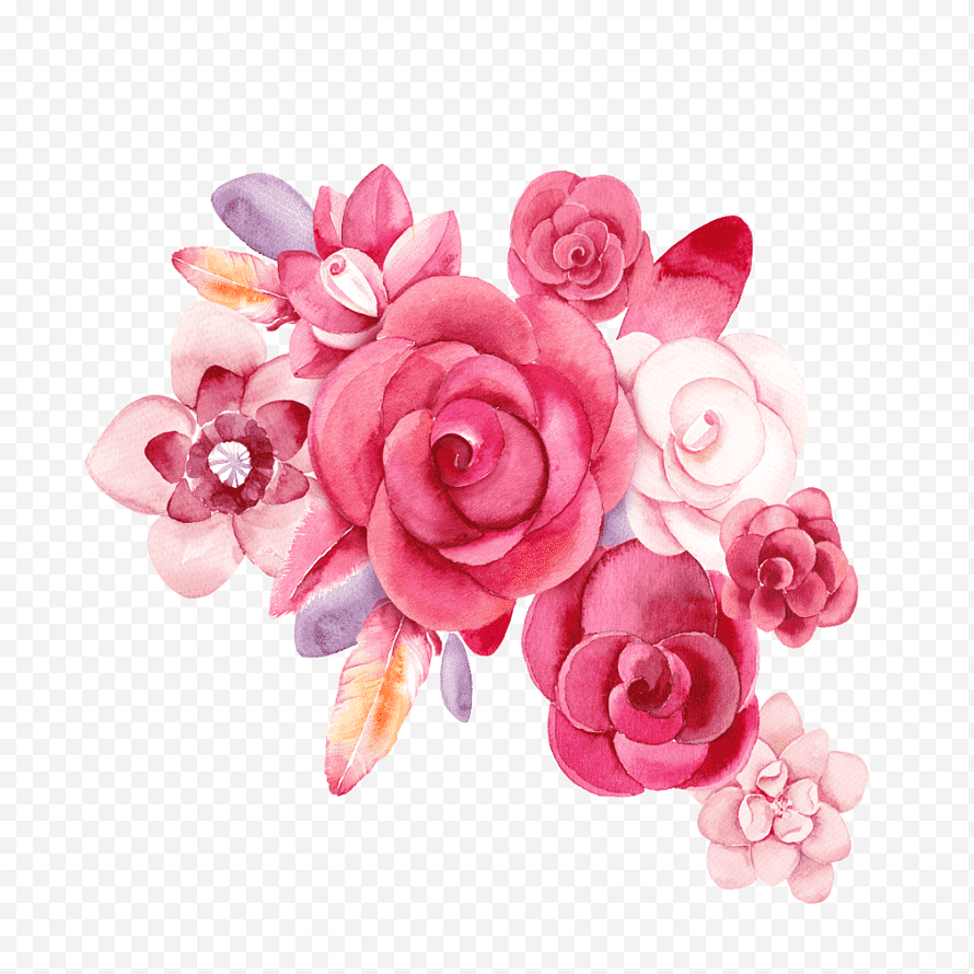 Розовые цветочки на белом фоне