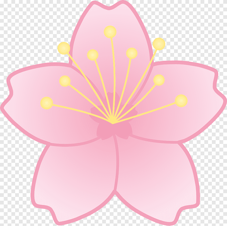 Розовые цветы мультяшные