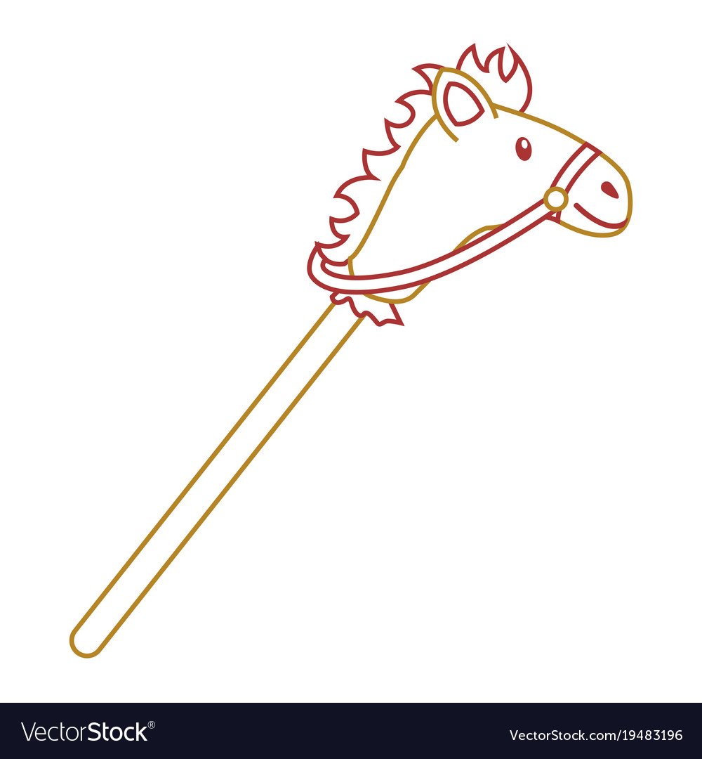 Лошадка на палке трафарет