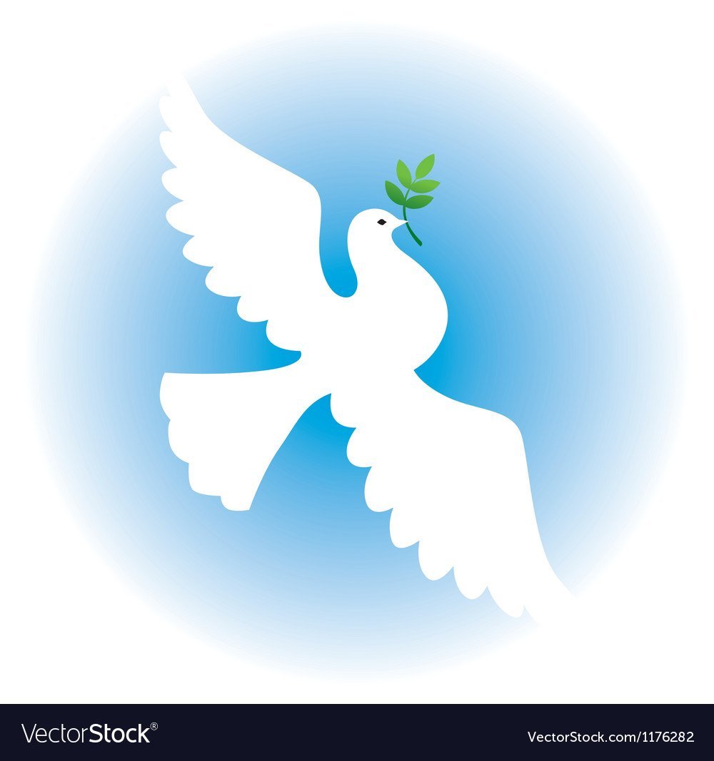 Белый голубь с ветвью