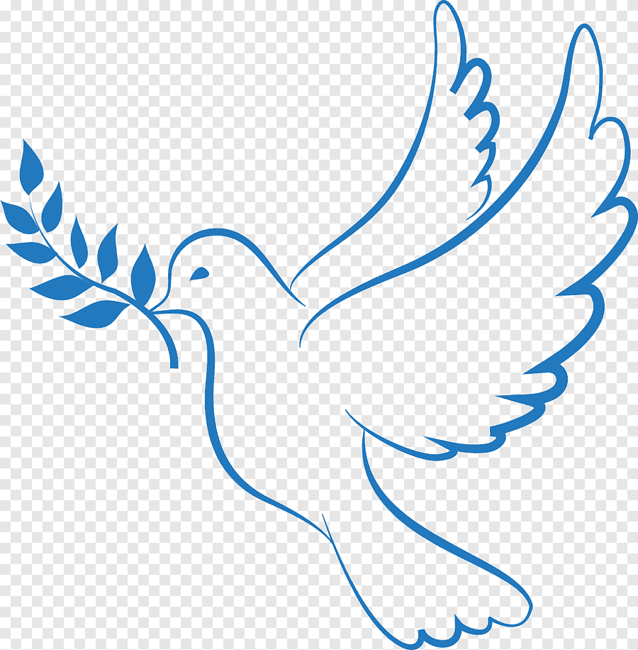 Два голубя с веточкой в клюве