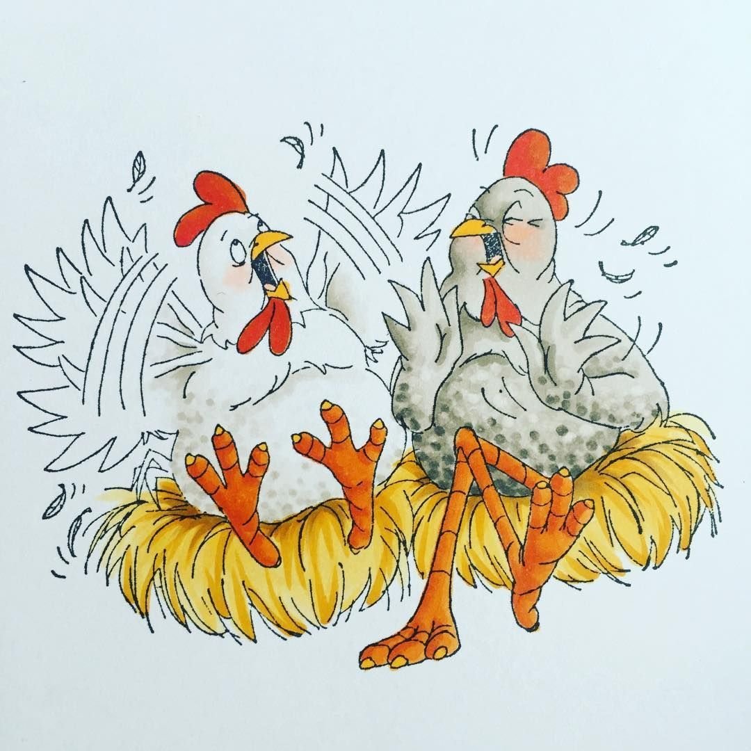Раскраска петушок и Курочка